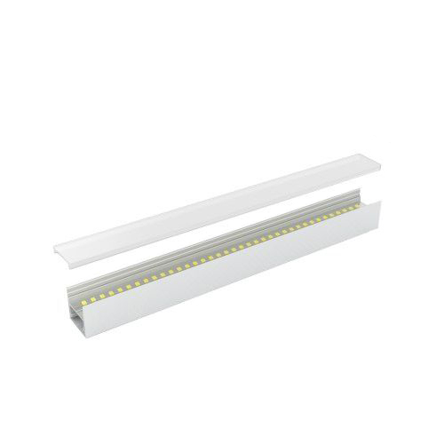 Integratech Profiel PL3030 wit 2m plexi mat incl. eindkappen