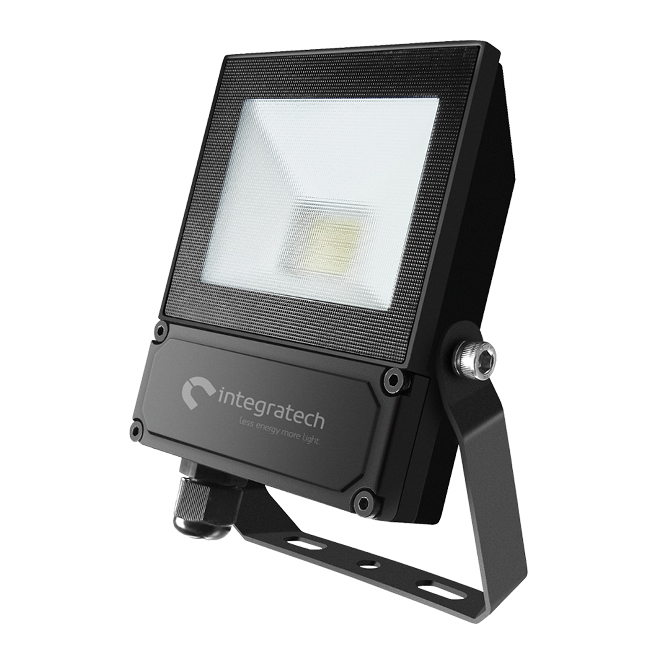 Integratech Led floodlight QT 10W 3000K zwart