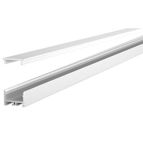 Integratech Profiel SL Flat 15x12 wit 3m cover opaal  incl acc