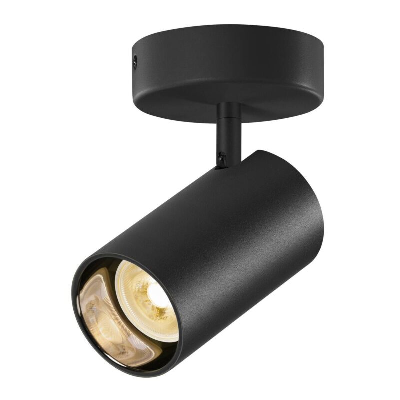 SLV ASTO TUBE plafondopbouwarmatuur, cilindrisch, 1xGU10, zwart