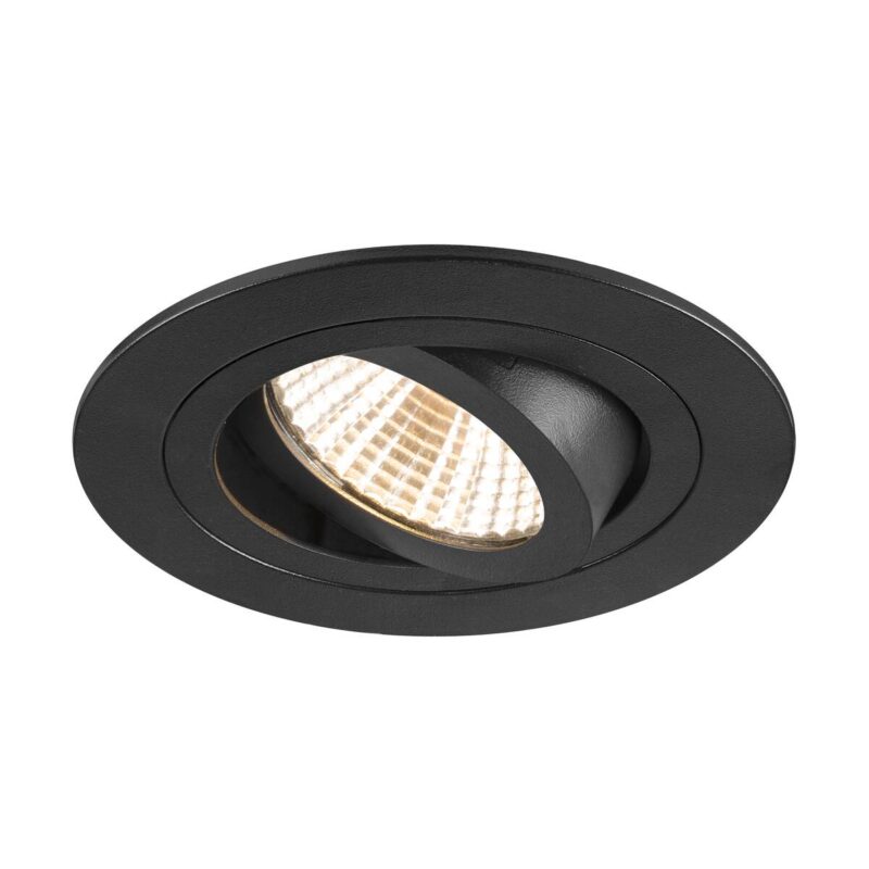 SLV NEW TRIA® 75 plafondinbouwarmatuur 2700 K 38° IP 20 rond zwart