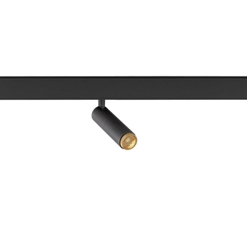 SLV GRIP! S 48V spot, deep & recessed track, cilindrisch, 2700K, 9,8W, DALI, 29°, zwart/goud,