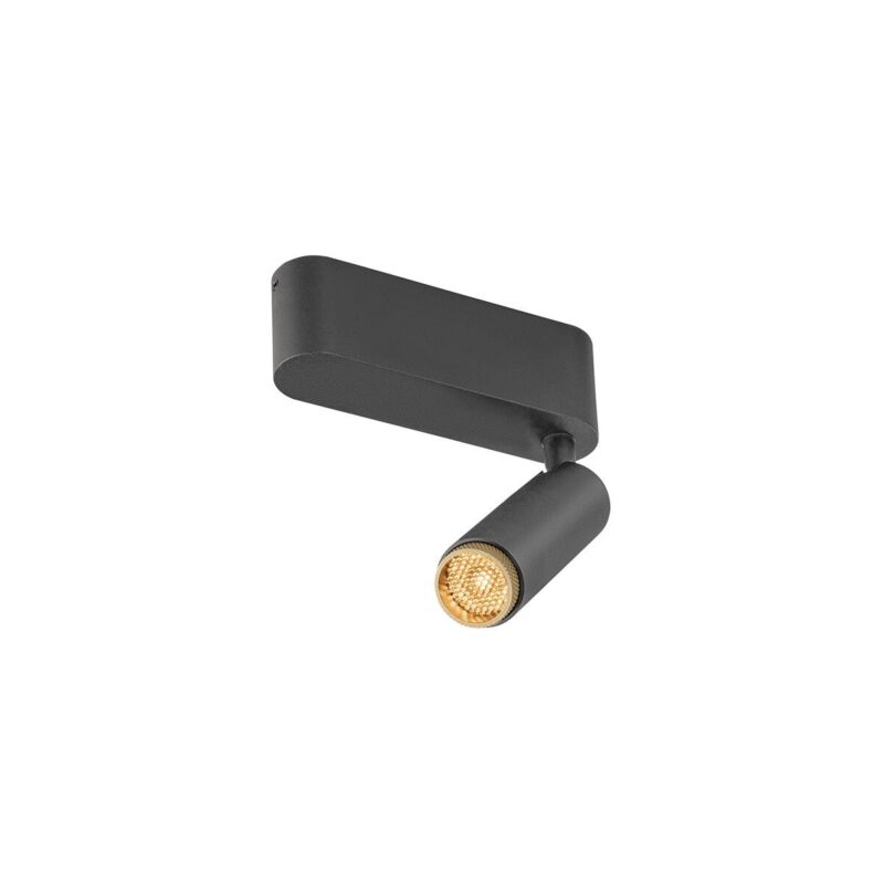 SLV GRIP! S plafondopbouwarmatuur, single, FASE, 2700K, 11W, 29°, zwart / goud