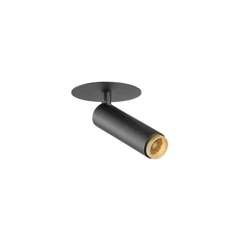 SLV GRIP! S plafondinbouwarmatuur, FASE, 2700 K, 29°, IP20, cilindervormig, zwart/goud