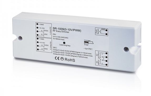 Integratech RF ontvanger 1-10V/PWM output + drukknopsturing