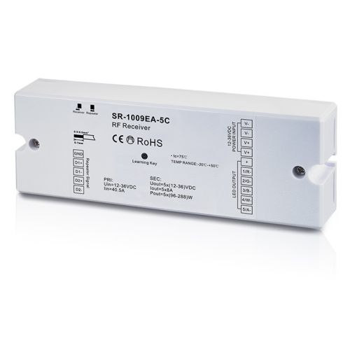 Integratech Ontvanger RF RGB+W+WW PWM 5x5A 600W