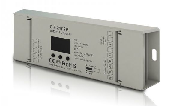 Integratech Controller DMX naar PWM RGB(W) 4x5A