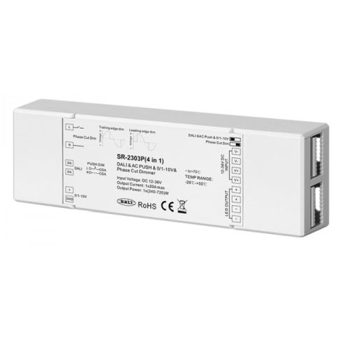 Integratech Controller mono-color TRIAC/1-10V/DALI/Push 1x20A