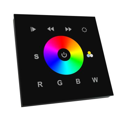 Integratech Wandpaneel RGB(W) 12-24VDC DMX zwart