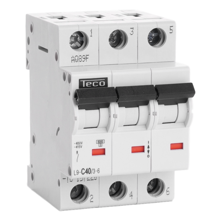 TECO Automaat TC 3P 40A 6kA Curve C