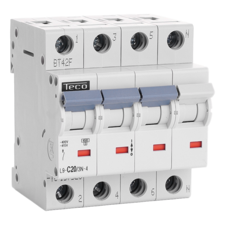 TECO Automaat TC 3P+N 20A 4,5kA Curve C
