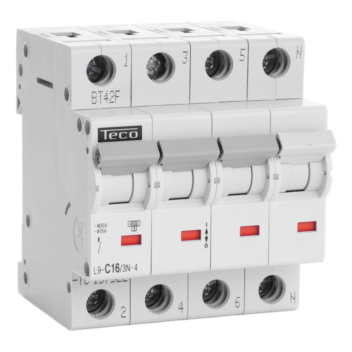 TECO Automaat TC 3P+N 16A 4,5kA Curve C