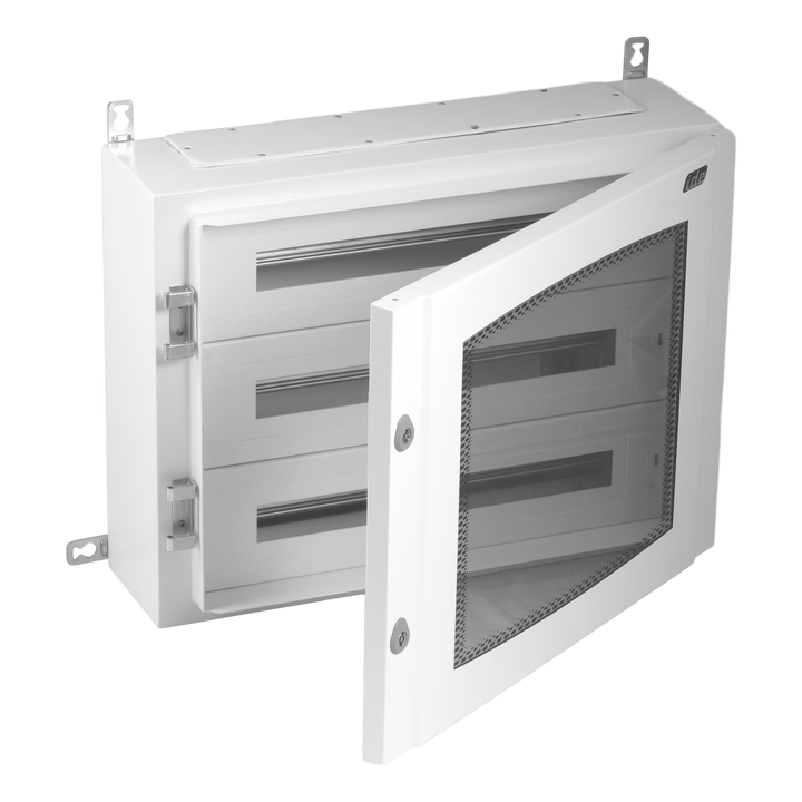 IDE Met. kast IP65 72mod.Doorzich.Deur (150mm)+KITTT+bevestiging