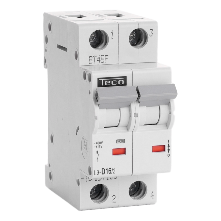 TECO Automaat TC 2P 16A 10kA Curve D