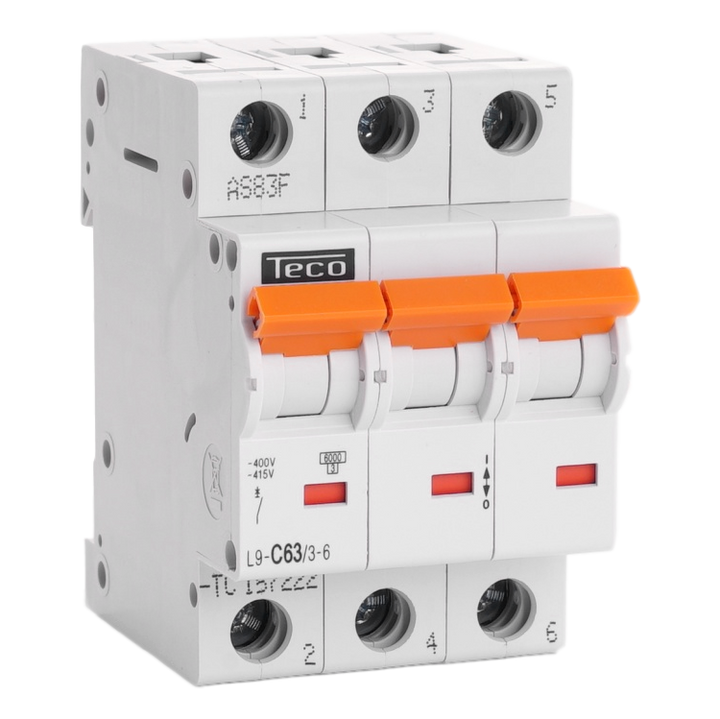 TECO Automaat TC 3P 63A 6kA Curve C