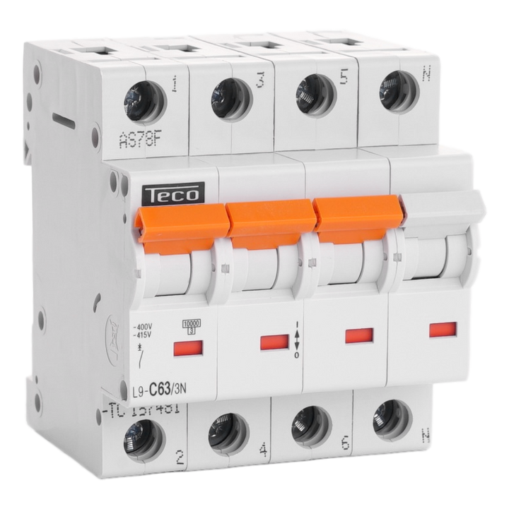 TECO Automaat TC 3P+N 63A 10kA Curve C