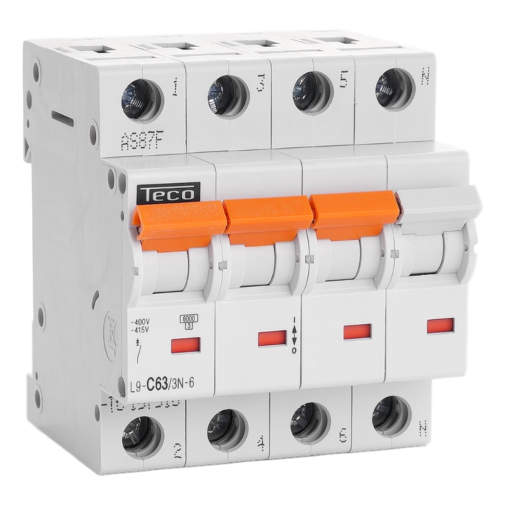 TECO Automaat TC 3P+N 63A 6kA Curve C