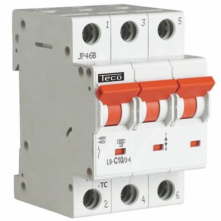TECO Automaat TC 3P 10A 4,5kA Curve C