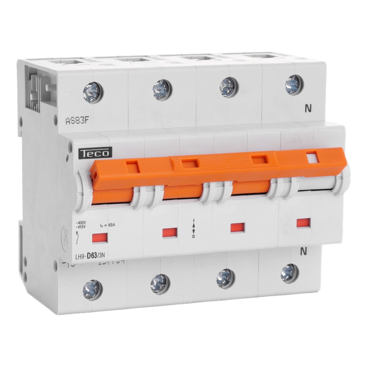 TECO Automaat TC 3P+N 63A 25kA Curve D