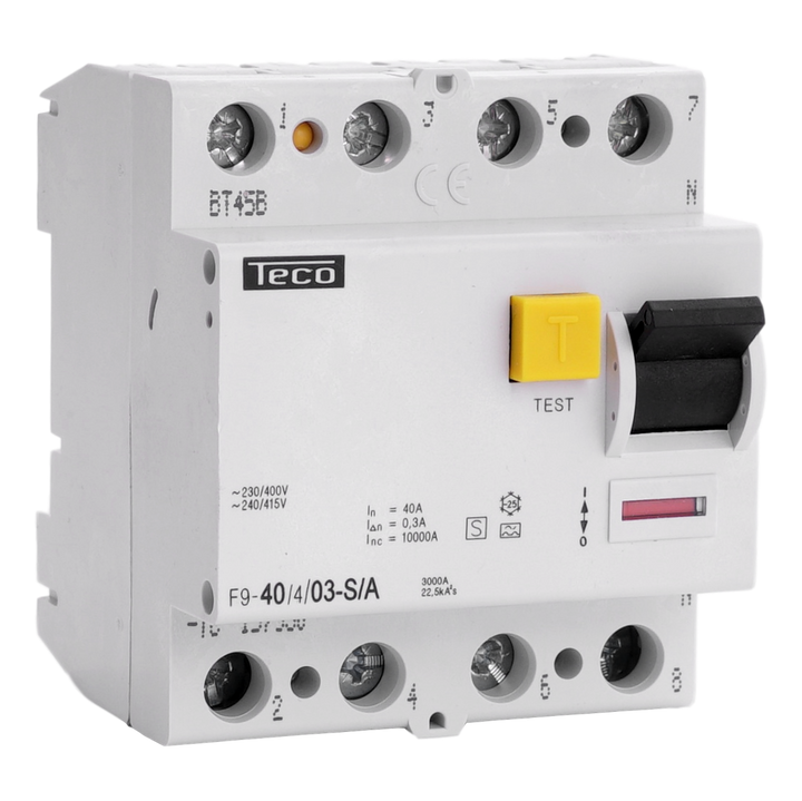 TECO Differentieelschak. TC 4P 40A 300mA Type S/A