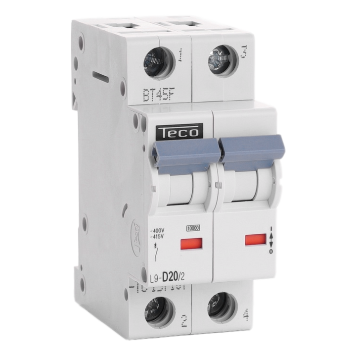 TECO Automaat TC 2P 20A 10kA Curve D