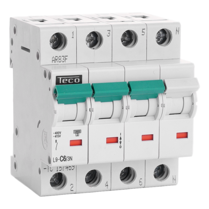 TECO Automaat TC 3P+N 6A 10kA Curve C