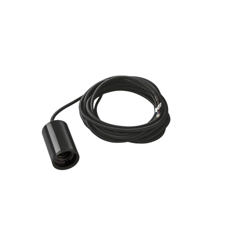 SLV FITU hanglamp, A60, rond, zwart, kabel van 5 m met open kabeleinde, max. 60 W,